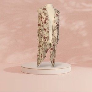 Patrons of Peace Cherry Blossom Kimono Cut-Out Back Rayon Size XS